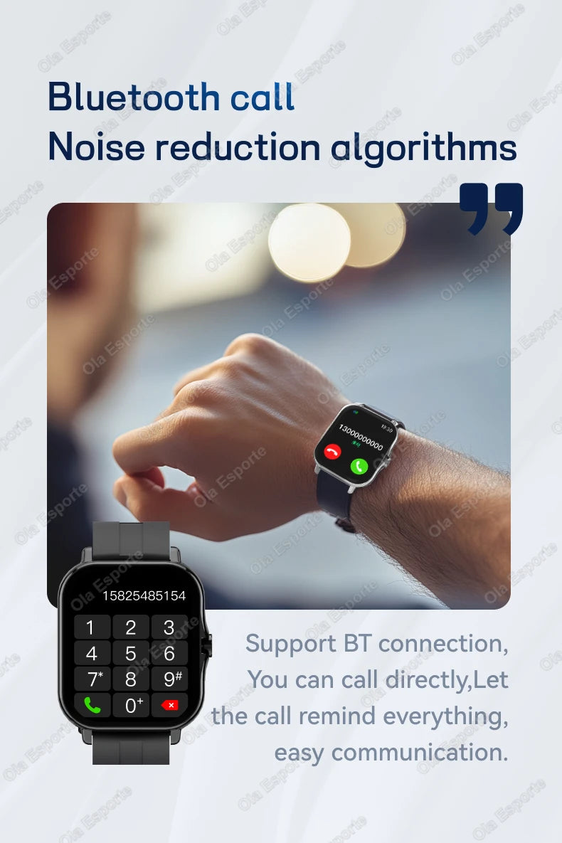 2025 New Smart Watch 1.83 Inch HD Display Answer Make Call Message Preview Sport Modes DIY Dial Weather Forecast Men Women Gifts