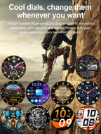 For Android ios New AMOLED Smart Watch Men with Flashlight Sports Waterproof Fitness Tracker Bluetooth Call Smartwatch Man+Box