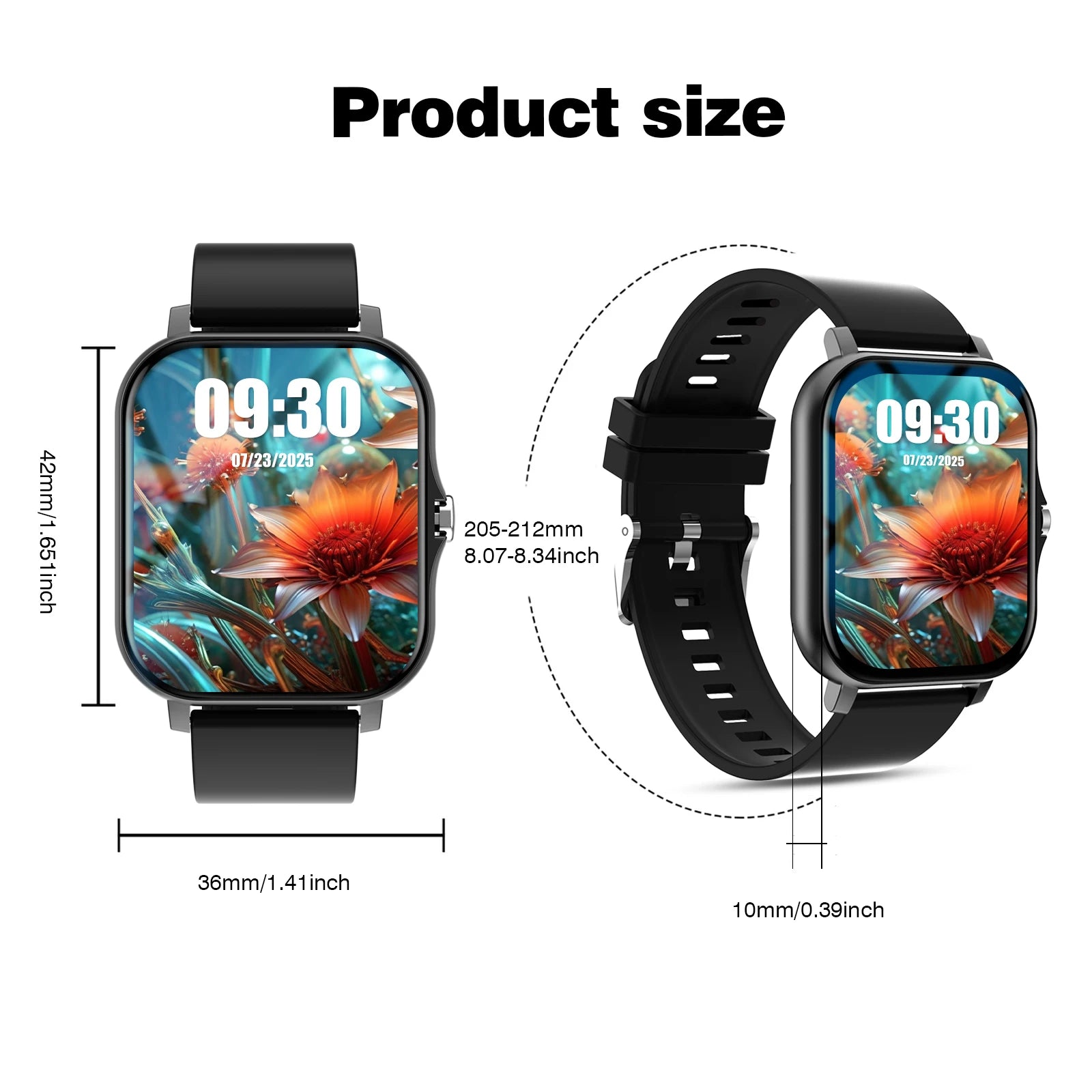 Smart Watch with 1.83-Inch HD Display – Wireless Calling/Dialing, Alarm/Message Notifications, Fitness Tracking, Music Control.