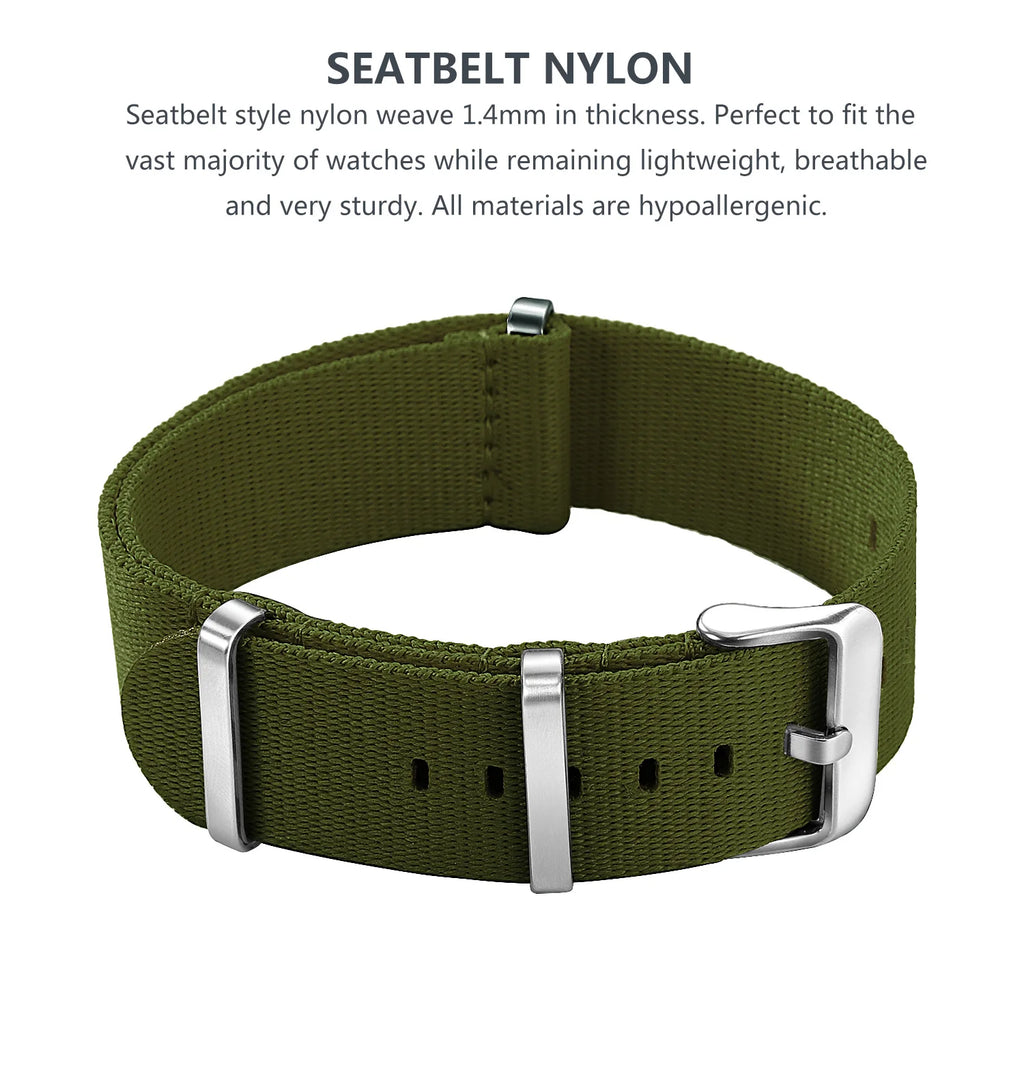 Nylon Watch Band 20mm 22mm Comfortable Watch Straps Loop Military Washable Blet for Men Watchbands