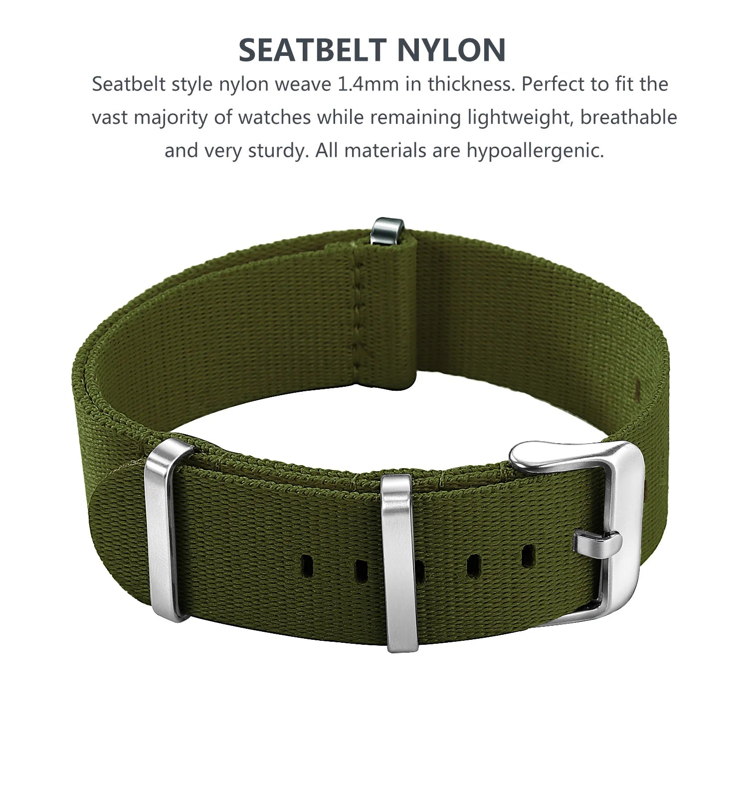 Nylon Watch Band 20mm 22mm Comfortable Watch Straps Loop Military Washable Blet for Men Watchbands