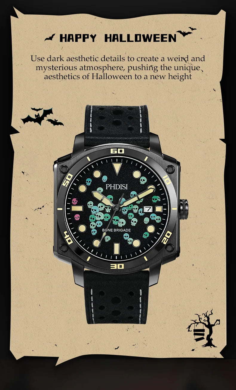 Men's Watch Halloween Theme Sapphire Glass Fully Automatic Movement Luminous Mechanical Watch