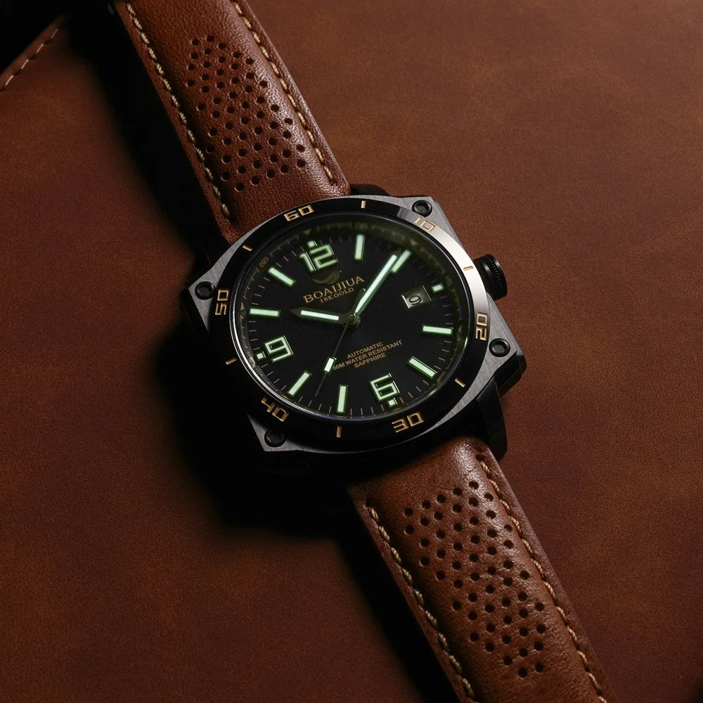 BOAIJIUA Fully Automatic Mechanical Men's Watch Original Design Mechanical Watches 50m Waterproof Luminous Wristwatch for Men
