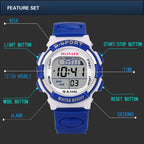 Kids Electronic Sports Watches Color Luminous LED Dial Life Waterproof Multi Function Alarm Clocks Watch For Boys And Girls