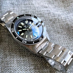 Tandorio 41mm 62MAS Black Gray Dial NH35A Automatic 300M Diving Men's Watch Ceramic Bezel Green Lume Bow Sapphire Glass