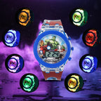 Flash Light Spiderman Kids Watches For Boys Cartoon shark Mickey Children Watch Girls Student Digital Clock Gifts Toy