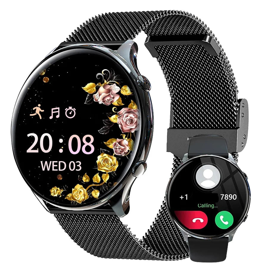 Smart watch for women with phone function, 1.39 inch HD full touch screen with monitor, menstrual cycle, sleep monitoring, pedom