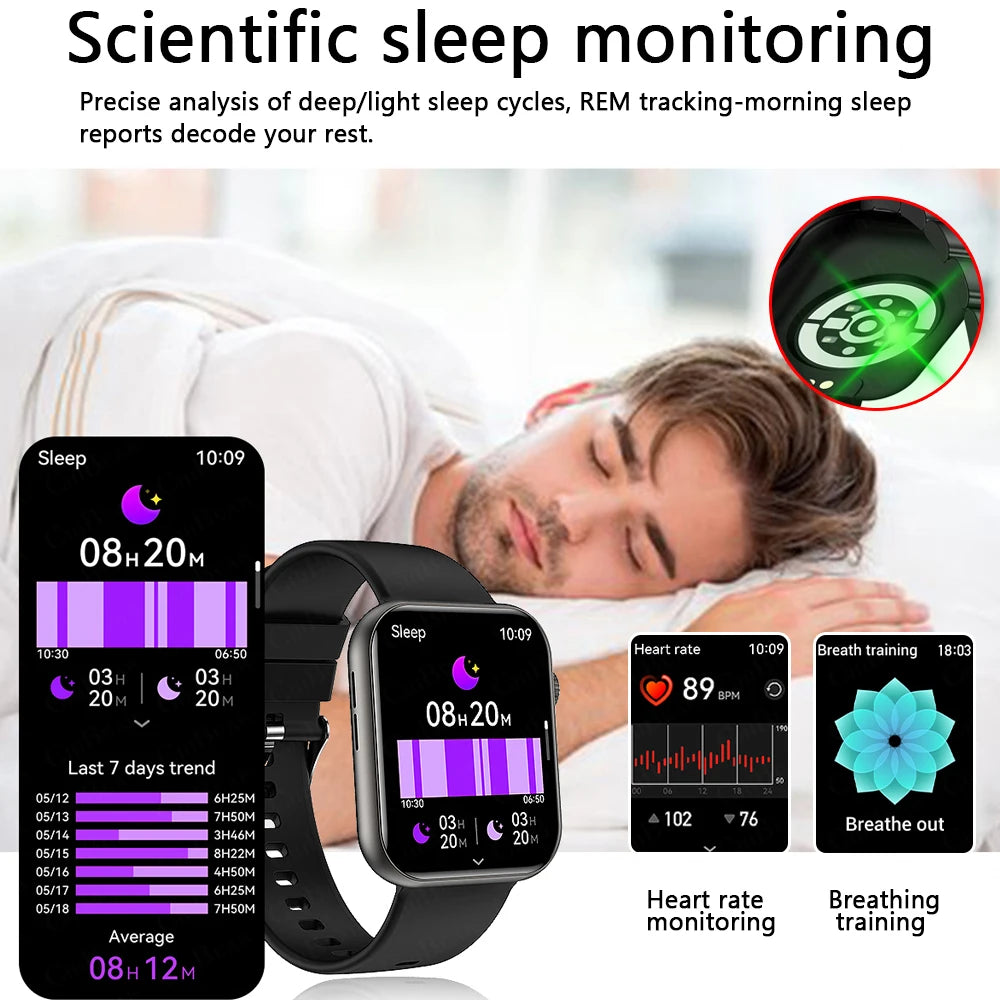 2025 New Smartwatch Men Android IOS Phone 1.9"HD Screen Bluetooth Call Heart Rate Monitoring Sports Waterproof Smart Watch Women