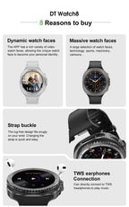 Smart Watch 8 Classic Men HD Display Screen  Bluetooth Call Sports Fitness Waterproof Watch SmartWatch 1.32-inch Android IOS New