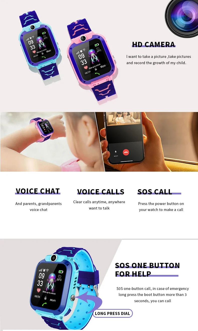 Multifunctional Kids Smartwatch with Camera & Games – Touchscreen GPS Watch for Children Ages 4-12, Perfect Birthday Gift