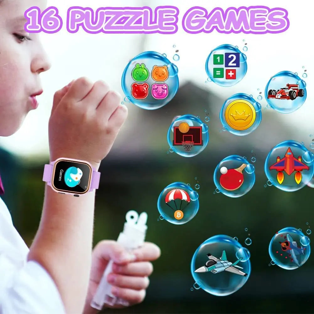 Smart Watch Kids HD Touch Screen Camera Music Player With 16 Puzzle Games Pedometer Calculator Flashlight 12/24hr Kids Watche