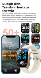 Smart Watch 2.01'' AMOLED Curved Screen IP68 Waterproof Bluetooth 5.3 Call AI Vioce Assistant Fitness Smartwatch for Men