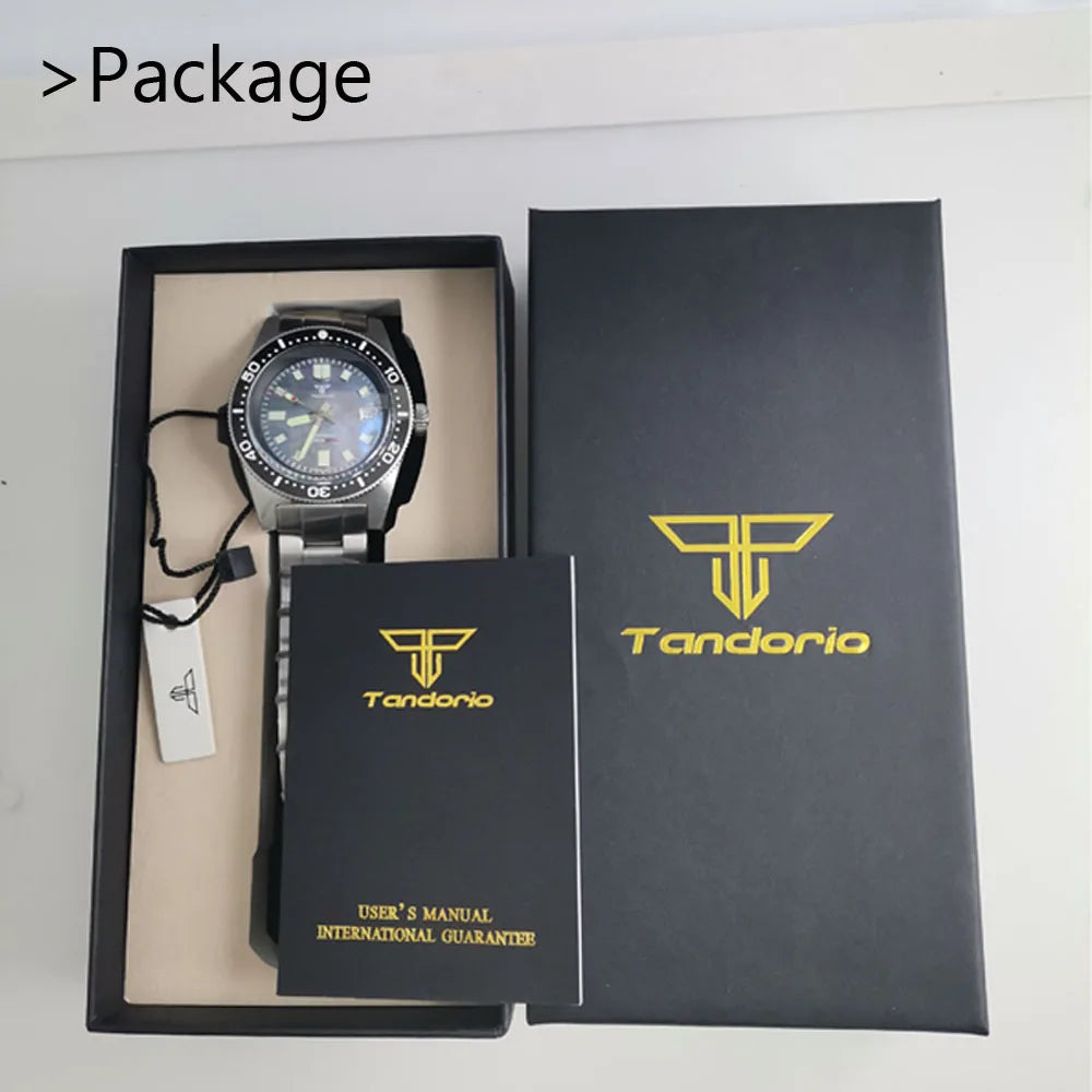 40mm Diver Tandorio MOP Ice Blue Dial NH35 Mechanical Watch Men White Chapter Ring Jubilee Bracelet Cyclops 38mm Insert