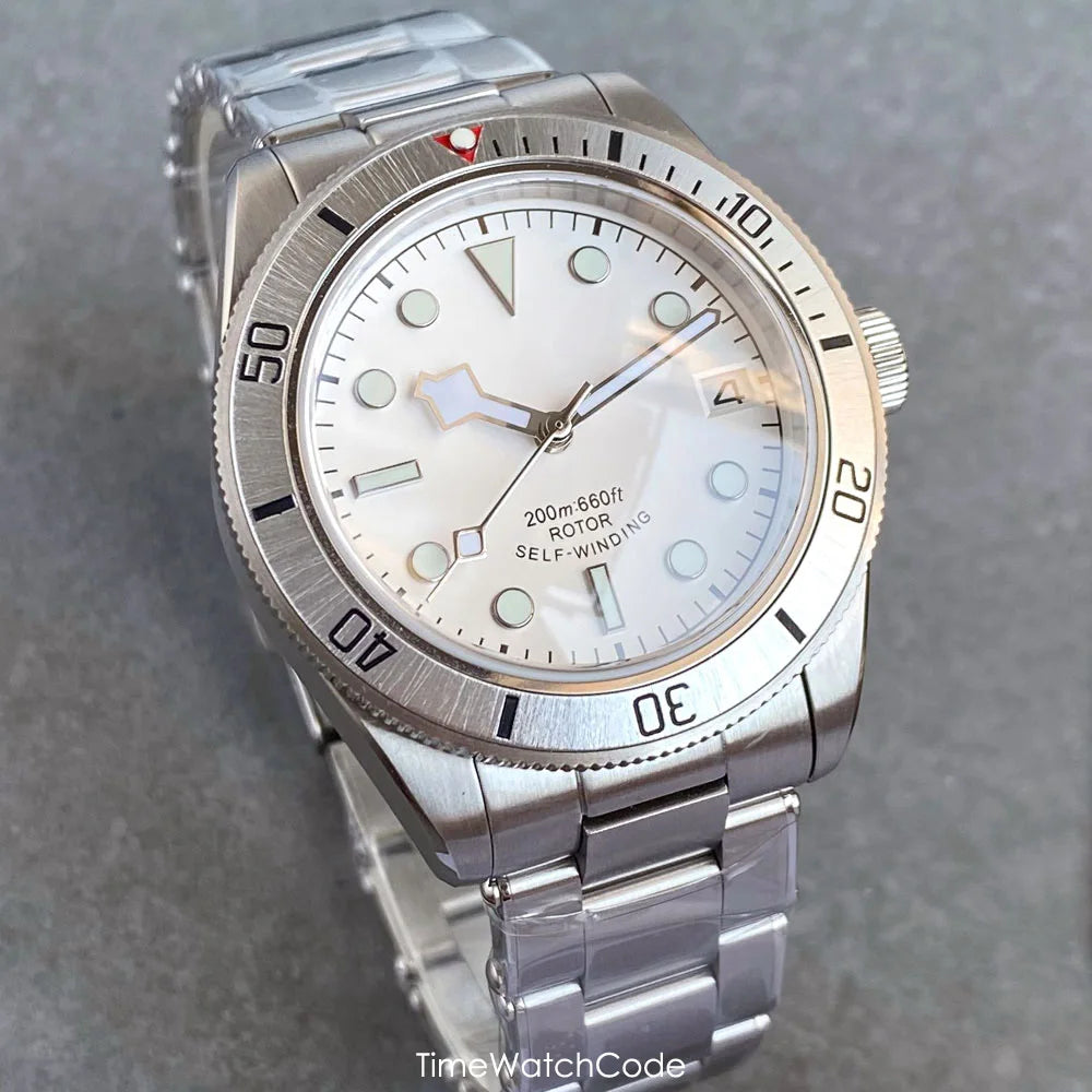 100m Waterproof NH35AA Movement Automatic Men's Watch Mechanical Double Domed Sapphire Rotating Bezel Luminous 316L Bracelet