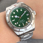 100m Waterproof NH35AA Movement Automatic Men's Watch Mechanical Double Domed Sapphire Rotating Bezel Luminous 316L Bracelet