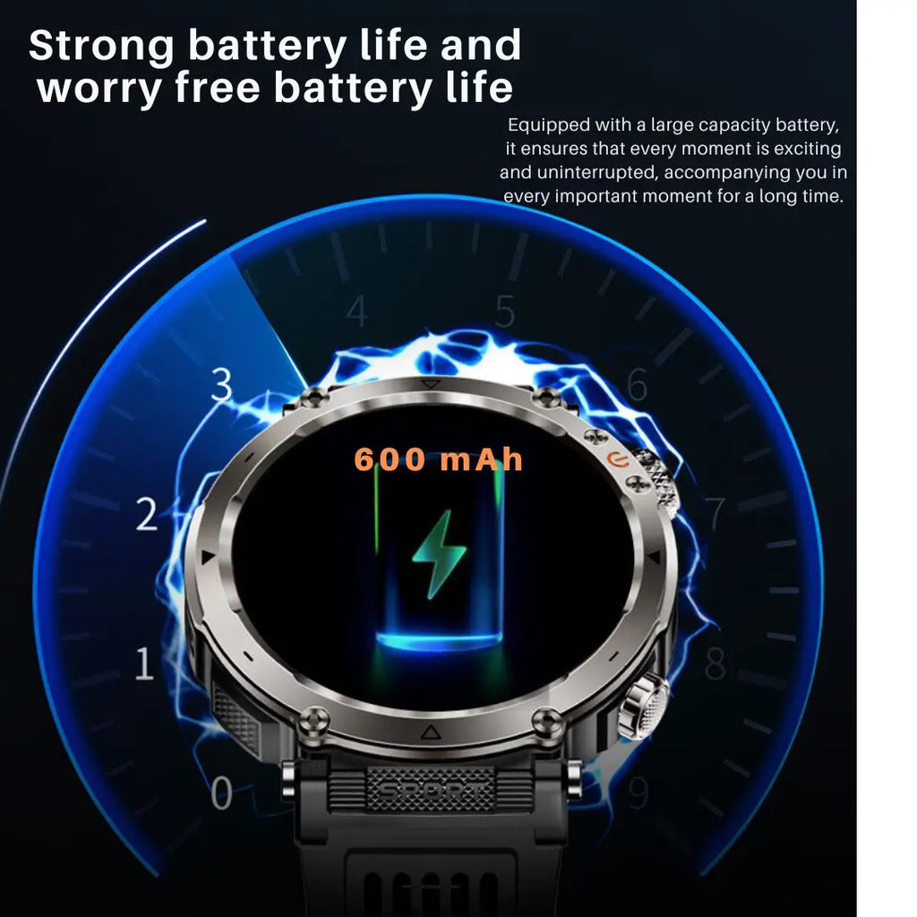 Smart Watch For Men, Smartwatch With Wireless Calling, LED Lighting, Outdoor Sports Watch With Compass For iPhone&Android Phone