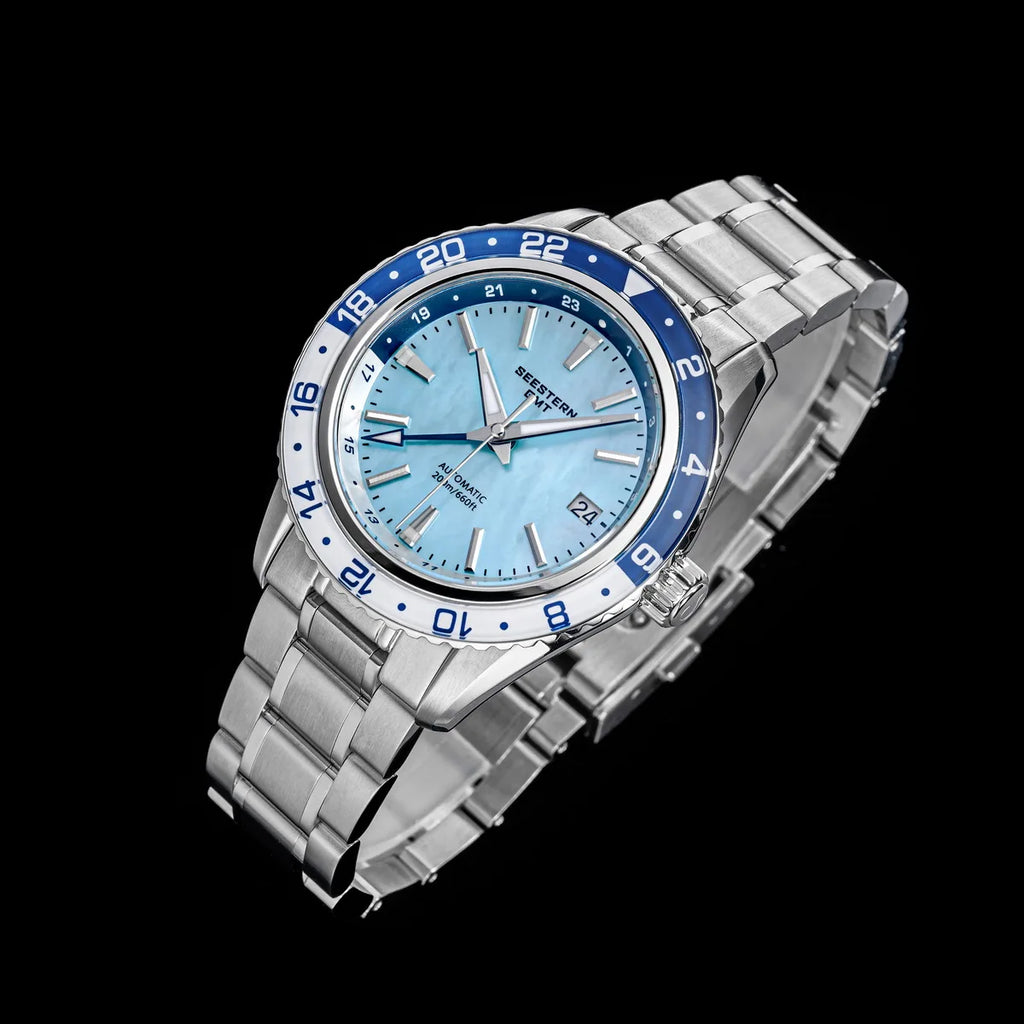 SEESTERN Men of Watch Office GMT Automatic NH34 Movement Sapphire Glass Bezel 20bar Waterproof Diver Mechanical Wristwatch S456