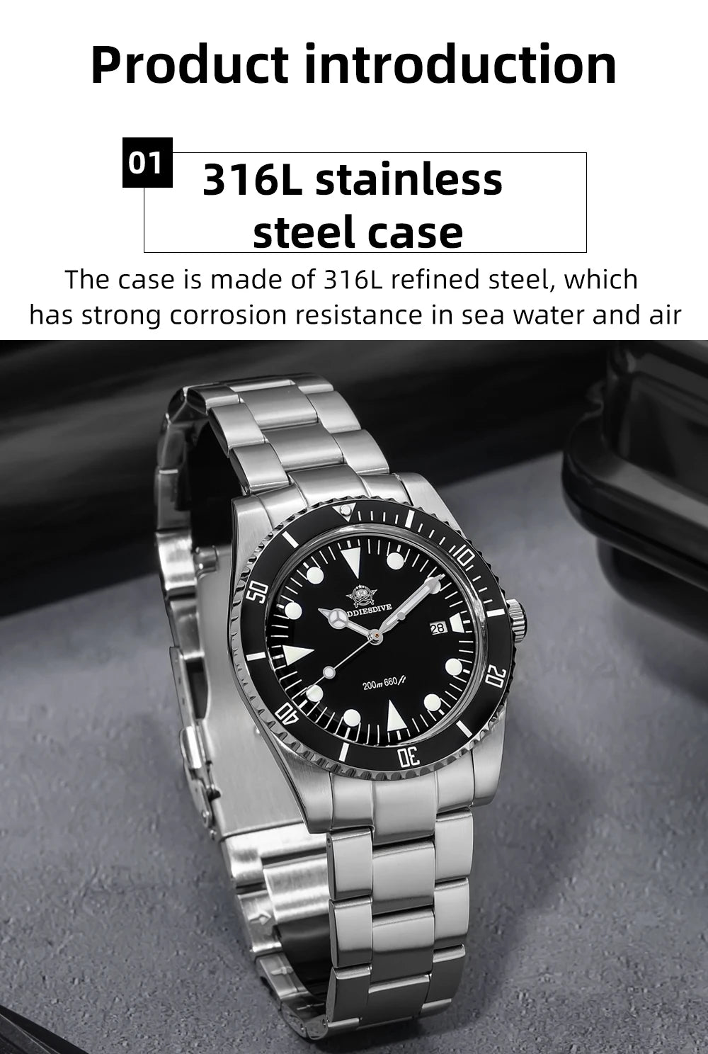 ADDIESDIVE Luxury Men's Analog Watch BGW9 Luminous Ceramic Bezel Bubble Mirror Glass Diver's Watch 200m Quartz Watches AD2068