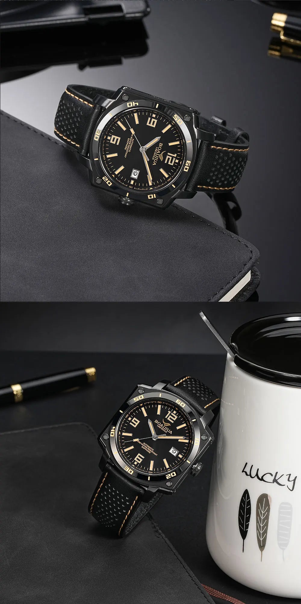 BOAIJIUA Fully Automatic Mechanical Men's Watch Original Design Mechanical Watches 50m Waterproof Luminous Wristwatch for Men