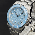 CORGEUT  DIY Custom Luxury Men's Automatic Watch 40mm Ceramic Bezel 100m Diving Sapphire Mirror Wave Pattern Dial reloj