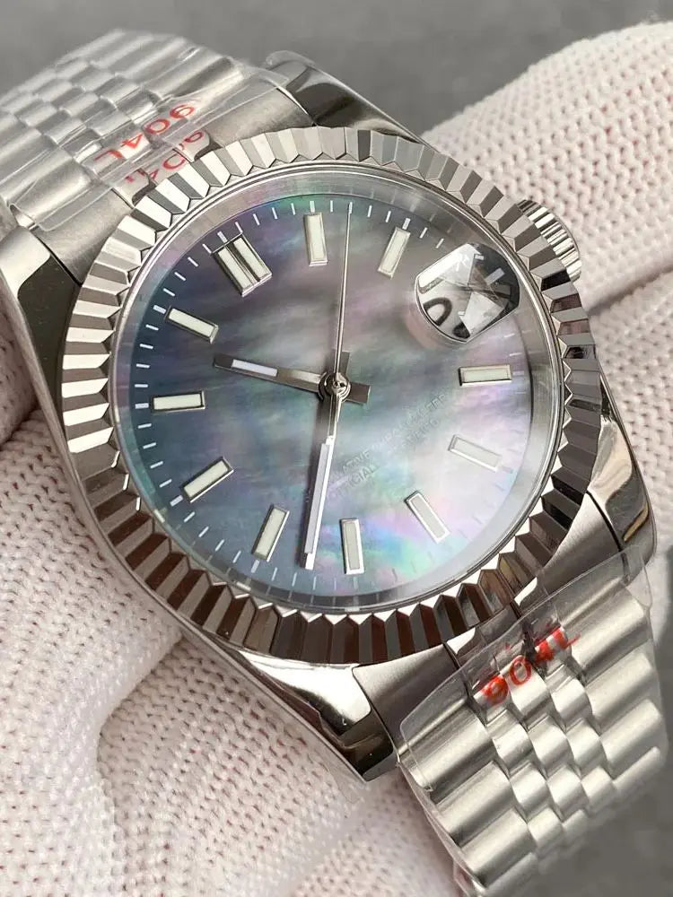 Tandorio MOP Mother of Pearl Dial Light Luxury 36/39mm Sapphire NH35A Diver Watch Men Steel Bracelet 20ATM Automatic ﻿Watch