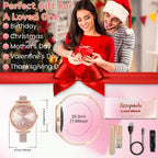 smartwatch for women supports wireless calls, over 100 sports modes and fitness tracking. It features music contr