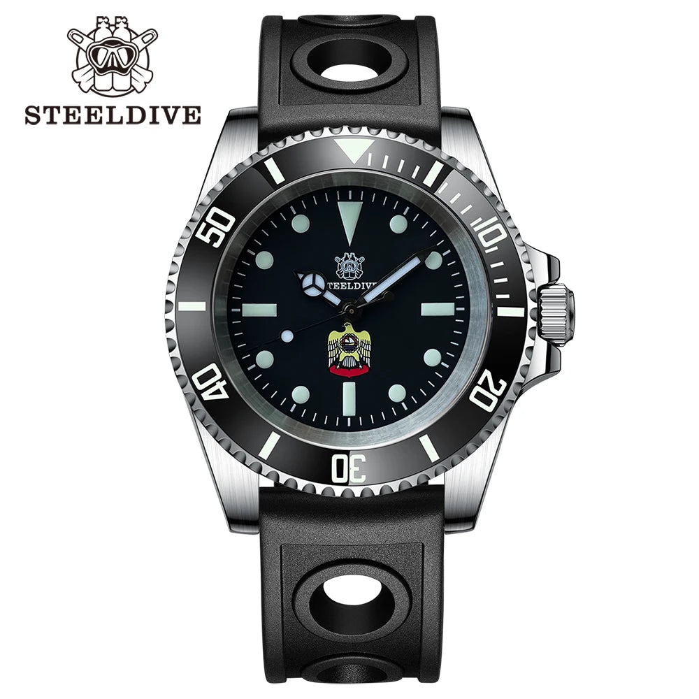 STEELDIVE SD1954 Black Dial 41MM Stainless Steel NH35 Automatic Movement What Ghost Mens 300M Dive Watch Reloj Sapphire Glass