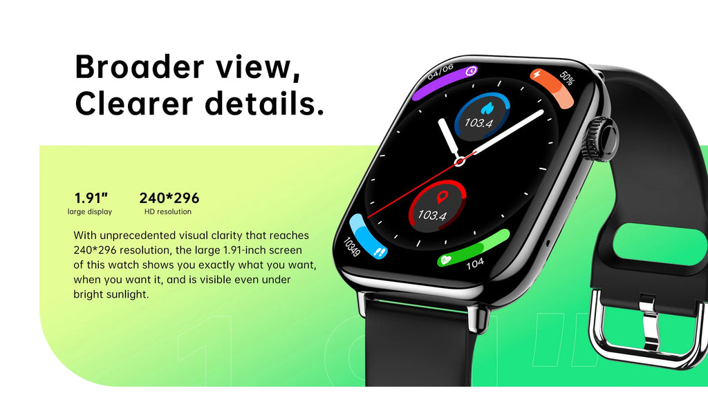 Smart Watch for Men Women 1.91" Large HD Display Waterproof 100+ Sport Modes Fitness Tracker Junior Watches for Android iPhone