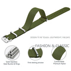 Nylon Watch Band 20mm 22mm Comfortable Watch Straps Loop Military Washable Blet for Men Watchbands